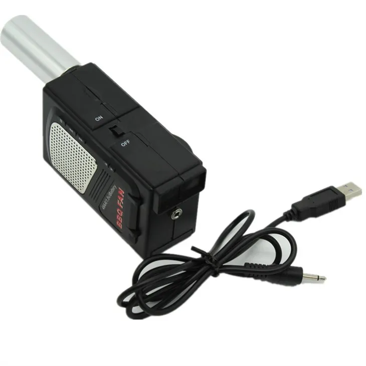 Актуализиран нов DC вентилатор за барбекю, преносим вентилатор за дим за грил за барбекю с USB линия FD311A